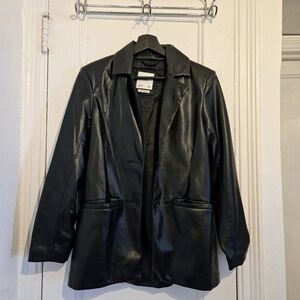 ABERCROMBIE Vegan Leather Blazer